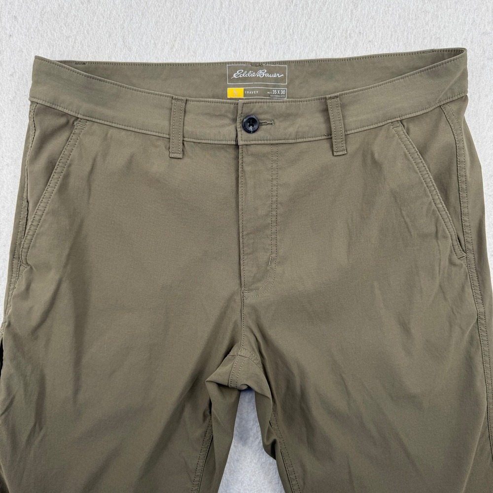 Eddie Bauer Travex Nylon Hiking Pants Mens 35x30 Olive Green Outdoors Gorpcore